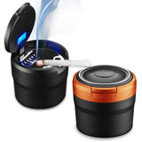 1 x RAW Customer Returns 2 Pack Car Ashtray Car Ashtray with Lid, Portable Car Ashtray, Self-Extinguishing Car Ashtray with Light, Easy Cleaning Removable Ashtray for Car, Office - RRP €14.11