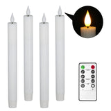 1 x RAW Customer Returns Punasi LED candles with timer function, 4 pieces LED stick candles battery-operated with 3D flickering flame, 24.5 cm flameless candles for party wedding living room Halloween Christmas decoration - RRP €21.96