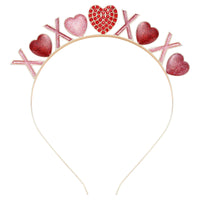 4 x Brand New Valentine s Day Heart-shaped Headband, Red Love Heart-shaped Headband Glitter Headband Valentine s Day Hair Accessories for Girls Model A  - RRP €62.4