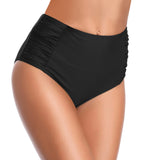 1 x RAW Customer Returns SHEKINI Women s Swimming Shorts Swimsuit Retro Tummy Control High Waist Black Bikini Bottoms Abdominal Control Ruched Classic Swimming Trunks Large Size Large, Black  - RRP €24.36