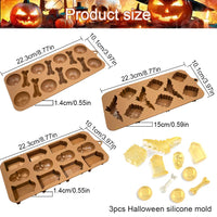 8 x RAW Customer Returns ZOOMPIL Halloween Chocolate Mold, Halloween Silicone Mold, Halloween Silicone Mold Chocolates, for Gumpaste Candy Chocolate Cookies Jelly DIY, 3 Pack - RRP €104.8