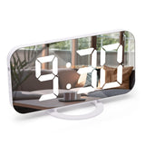 1 x RAW Customer Returns U-picks Digital Alarm Clock, LED Digital Clock, 6.5 Digital Alarm Clock Table Clock with Snooze, Adjustable Brightness, Mirror Alarm Clock, Zero Ticking for Bedside Table, Bedroom, Room Decor and Office White - RRP €22.18