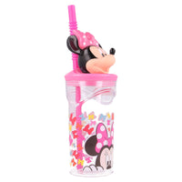 1 x RAW Customer Returns Stor Reusable Children s Cup with Straw and Lid with 3D Figurine and 360 ml Capacity of Minnie Mouse - RRP €9.23