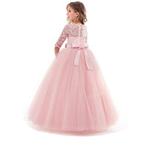 1 x RAW Customer Returns NNJXD Girls Pageant Embroidery Prom Dresses Princess Wedding Clothing Size 140 8-9 Years 378 Pink-A - RRP €35.98