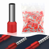 1 x RAW Customer Returns Wire end ferrules 10mm2 18mm long insulated-150 pieces wire end ferrules partially insulated red resealable 10mm x18mm  - RRP €6.04