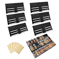 1 x RAW Customer Returns TXErfolg spice rack for drawers spice drawer insert black with sticker spice organizer made of aluminum adjustable width 32-62cm length 14-44cm spice racks for different drawers - RRP €36.04