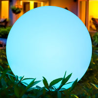 1 x RAW Customer Returns RGB LED 30cm solar light for outdoors, IP66 solar lamp with remote control, solar ball light 16 color changes, 1200mAh Type-C rechargeable ball lamp waterproof for lawn backyard patio pond interior - RRP €42.85