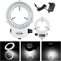 1 x RAW Customer Returns Liseng 144 Industrial Ring Light, Ring Lamp for Optical Ring Light Microscope Light Source 6000K 0-100 Adjustable Brightness EU Plug-White  - RRP €36.74