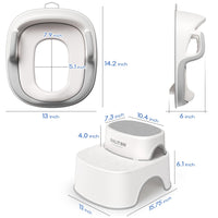 1 x RAW Customer Returns Maliton children s toilet seat with 2-step step stool for children 1-8 years, potty for children with soft seat ring, anti-slip design, splash guard - RRP €34.26