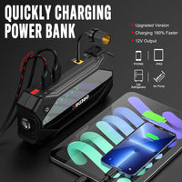 1 x RAW Customer Returns GREPRO 3000A Jump Starter Power Bank, Car Jump Starter Power Bank for 12V Jump Starter, Portable Jump Starter with USB Quick Charge 3.0 Ports, LED Flashlight Compass up to 9.0L Petrol, 7.0L Diesel  - RRP €57.44