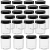 1 x RAW Customer Returns CHEUKYIU 24pcs 250ml Mason Jars Plastic Clear Storage Container Black Airtight Screw Jars with Lid Slime Container for Home Kitchen Food Spice Cosmetic Slime - RRP €22.8