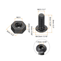 1 x Brand New QUARKZMAN M2.5x6mm 100pcs Screw Bolt Thread, M2.5 Hex Nuts 100pcs 10.9 Alloy Steel Button Head Hex Socket Cap - RRP €21.6