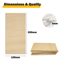 1 x RAW Customer Returns Set of 12 Balsa Plywood Plates 3mm Wood Sheets for Model Making DIY Laser Pyrography, Balsa Wood Board for Laser Cutting, Laser Engraving - RRP €16.39