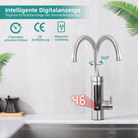 1 x RAW Customer Returns HOMELODY Electric Faucet with Instantaneous Water Heater 230V,Faucet Kitchen Instantaneous Water Heater Kitchen LED Electric Faucet Stainless Steel - RRP €75.92