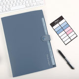 1 x RAW Customer Returns SKYDUE A4 Expanding File Folder, Expandable File Folder With 8 Compartments, A4 Document Folder, Folder System Document Folder With Snap Fastener, Folder With Compartments For Documents, Receipts Haze Blue  - RRP €12.46