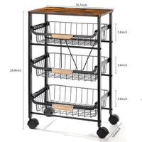 1 x RAW Customer Returns Nandae Metal Kitchen Trolley with Wooden Top Shelf, Fruit and Food Holder with Wheels Ceramic Top 3 Levels for Vegetables Fruit Food Home Living Room - RRP €49.18