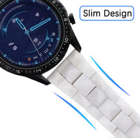 1 x RAW Customer Returns MaKTech Ceramic Bracelet for Samsung Galaxy Watch 6 5 4, Rhombus Slim 20mm Link Bracelet, Compatible with Samsung Galaxy Watch 6 43 47 40 44mm, Galaxy Watch 5 4, Huawei GT 4 3-41 42mm B-White  - RRP €34.19