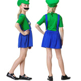 1 x RAW Customer Returns Super Brothers Adults Children Cosplay Costume Classic Costume, Party Costume Carnival Halloween Costume for Full Body Suit Party, Girls Green, S - RRP €6.99