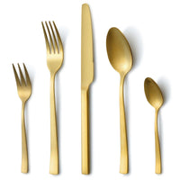 1 x RAW Customer Returns Gold cutlery, Hunnycook cutlery set for 6 people, 30-piece stainless steel cutlery set matt gold for home, kitchen, restaurant, cutlery set with forks, spoons, knives, highly polished, dishwasher safe - RRP €32.26