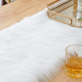 1 x RAW Customer Returns Table runner, Easter table runner modern, table runner white, table runner Christmas, table runner washable, made of faux fur fur look for Christmas, wedding 30x180cm  - RRP €28.99