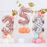 1 x Brand New Ponmoo Rose Gold 5 Balloon Numbers 5 Giant Foil Balloon Number Birthday Decoration - RRP €7.04