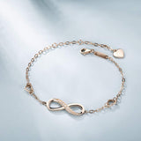 1 x RAW Customer Returns Billie Bijoux Infinity Infinity Symbol Women s Bracelet 925 Sterling Silver Zirconia Bracelet Adjustable Charm Bracelet for Mother s Day 2- rose gold  - RRP €34.99