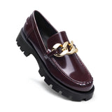 1 x Brand New DREAM PAIRS Loafer for Women, Comfortable Loafers, Slippers for Women, Low Shoes with Metal Buckle Burgundy 41 EUR  - RRP €27.46