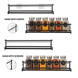 1 x RAW Customer Returns Vilive spice rack wall 2 pieces spice rack made of metal black spice rack hanging without drilling, wall kitchen shelf for kitchen spice organizer kitchen accessories - 29 x 6 x 6.5cm - RRP €11.09