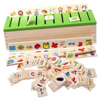 1 x RAW Customer Returns POFET Montessori Sorting Toddlers Child Education 1 Sorting Box, 8 Sorting Strips, 80 Mini Sorting Cards - RRP €22.18