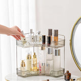 1 x RAW Customer Returns Make up organizer, cosmetic organizer, beauty organizer, skin care organizer for bathroom dressing table 2 layers, gray  - RRP €24.9