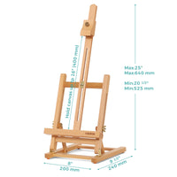 1 x RAW Customer Returns VISWIN 64 cm H H-Frame Tabletop Easel, Adjustable Sturdy Beech Wood Tabletop Art Easel, Portable Tabletop Easel for Painting and Display for Adults, Artists - RRP €30.48