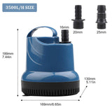 1 x RAW Customer Returns EXLECO Mini Water Pump Submersible 3500 L H 80W 230V Pond Pump Submersible Water Pump Hauteur de Refoulement 3,3M C ble 2,5M pour Jardin, Aquarium, tang, Fontaine - RRP €39.24