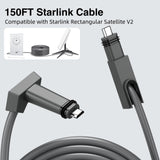 1 x RAW Customer Returns PonJel Starlink 150FT 46M Cable for Starlink Rectangular Satellite V2 Replacement Cable, IP68 Waterproof Supports 1200M Data Transfer - RRP €141.83