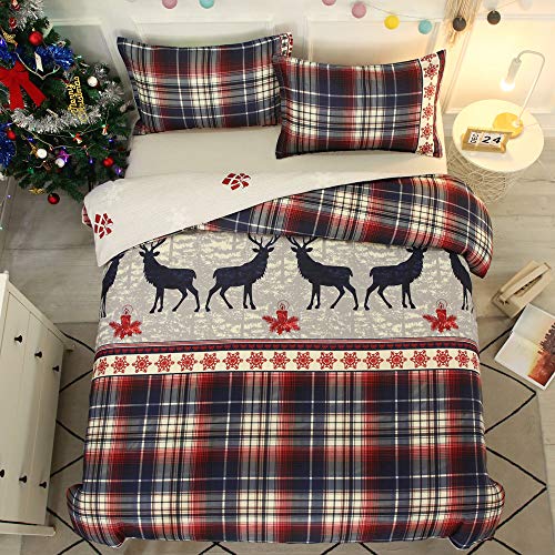 1 x RAW Customer Returns Christmas children s bed linen 135 x 200 cm snowman Christmas motif duvet cover Santa Claus duvet cover set and 2 pillowcases 50 x 75 cm, 3 pieces A3, 135 x 200 80 x 80 cm  - RRP €9.07