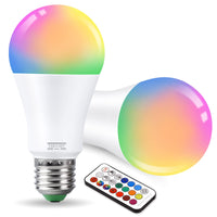 1 x RAW Customer Returns VARICART 10W Edison E27 Color Changing Light Bulb RGB LED Lamp, Dimmable LED Light Bulb with Remote Control, 12 Colors Warm White 3000K, Dual Memory, 100W Equivalent for Home Decoration Pack of 2  - RRP €18.71