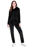 1 x RAW Customer Returns CityComfort tracksuit women, velour jogging suit women set with hoodie and jogging pants - loungewear set for women black, L  - RRP €22.4