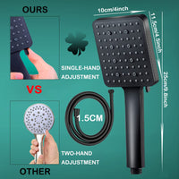 1 x RAW Customer Returns Shower head with hose, water-saving shower head with hose 1.5 m hand shower, shower head, rain shower, pressure increasing with 6 jet types, high pressure shower head, large shower head - RRP €21.84