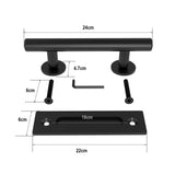 2 x RAW Customer Returns 24CM barn door handle, sliding door pulls handle, black door handle, sliding door handle, kitchen handles, sliding door handle, for a wooden door, closet door - RRP €38.3