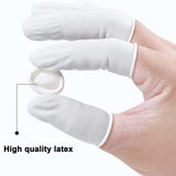 6 x Brand New Pack of 100 Latex Finger Sleeves, Disposable Middle Finger Protectors for Electronics Repair, Painting, Jewelry Cleaning, Manicure, Industry - RRP €136.8