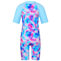 1 x RAW Customer Returns ZNYUNE Girl Swimsuit 1 Piece Beachwear Long Sleeves, 428-T Blue, 10-11 years - RRP €24.0