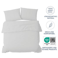 1 x RAW Customer Returns Dreamzie Duvet Cover Bed 220x200 cm with 2 Pillowcases 50x70 cm - White - Duvet Cover 220x200 Adult made of 100 Microfiber. Duvet Cover Certified without Chemical Products Oeko Tex  - RRP €19.82