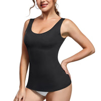 1 x RAW Customer Returns Gotoly Women s Figure Shaping Undershirt Tummy Away Camisole Top Shaping Shapewear Shaping Shirt Tummy Control Seamless Body Shaper Black, L  - RRP €25.2