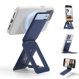 1 x RAW Customer Returns MOFT Card Holder Cell Phone Tripod Stand, Card Holder Wallet with Angle Adjustment Strong Magnets, Mini Selfie Stick Tripod for iPhone 15 14 13 12 Series, Smartphone Navy Blue  - RRP €46.74