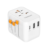 1 x RAW Customer Returns TESSAN travel adapter worldwide, travel plug adapter worldwide with USB C and 2 USB A, universal travel adapter, adapter socket worldwide, socket adapter worldwide, power adapter for world travel - RRP €20.99