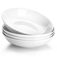 1 x RAW Customer Returns MALACASA, Regular Series, 4-Piece Pasta Plates, Soup Plates, Creamy White Porcelain Salad Plates, Serving Plates, Deep Plates for Spaghetti, Large Soup Bowl for Pasta, Soups, Salad, Fruit, 1200ml - RRP €37.99