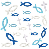 1 x Brand New HAKACC Wooden Scatter Decorations in the Shape of Fishes and Crosses, 100 Pieces, for Baptisms, Communions and Confirmations - RRP €7.04