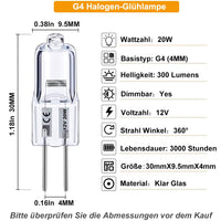 1 x RAW Customer Returns Vinaco G4 12V 20W halogen light bulb, pack of 10 dimmable warm white 2800K, long life halogen lamps G4 20 watts for under cabinet puck lights, chandeliers. - RRP €8.66