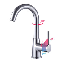 1 x RAW Customer Returns HOGART bathroom faucet, washbasin faucet, washbasin faucets high, faucet for bathroom and kitchen, washbasin faucet, mixer tap, kitchen faucet, bathroom faucet for washbasin, 360 rotatable - RRP €40.28