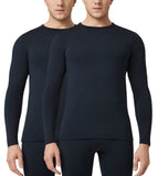 1 x RAW Customer Returns LAPASA Men s Thermal Shirt Long Sleeve Winter Thermal Underwear Round Neck Shirt Thermal Top Thermoflux 200 Warm M55 L Navy Blue 2 Pack  - RRP €33.74