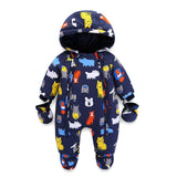 1 x RAW Customer Returns Lobmouse Baby Snowsuits Winter Romper Bodysuit with Hood Infant Jumpsuit Girl Boys Footies with Gloves Thick Newborn Onesies Long Sleeve for 18-24 Months - RRP €52.99